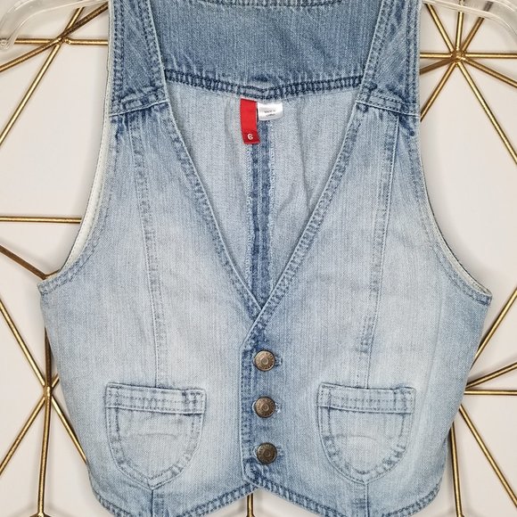 H&M Crop Jean Vest with Small Pockets - Picture 1 of 5
